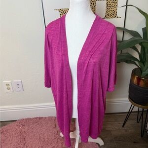 Magenta Open-Front Cardigan